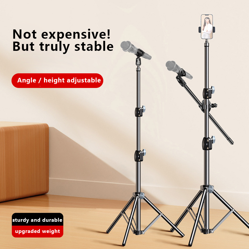 Microphone Stand Boom Arm Floor - 1.7M Adjustable Microphone Floor Tripod Stand