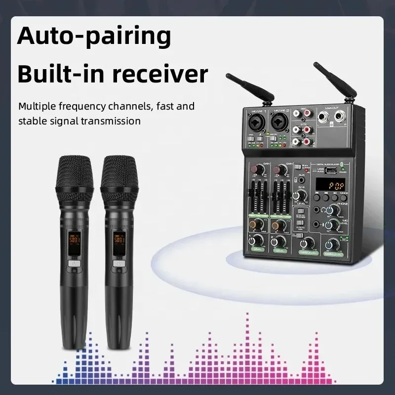 4 Channel Audio Mixer Console  - огляд і ціна Bluetooth Karaoke Microphone Handheld