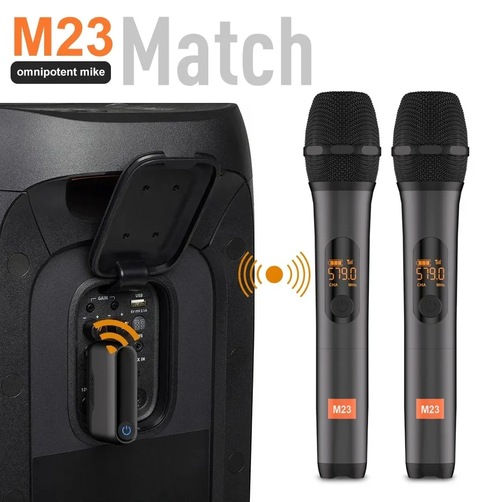 UHF Wireless Microphone M23 2  - огляд і ціна Rechargeable Wireless Mic Lithium Battery