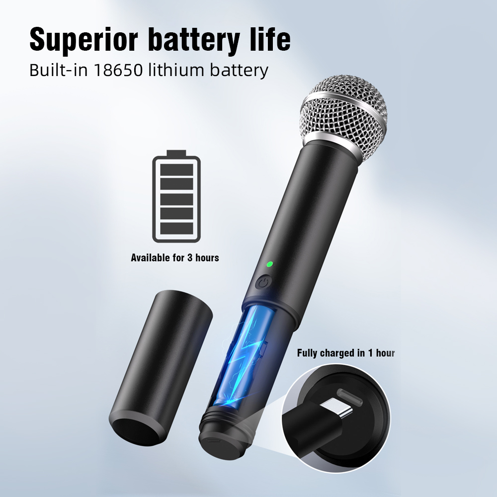 Wireless Microphone G-MARK UHF - огляд і ціна Rechargeable Wireless Mic Lithium Battery