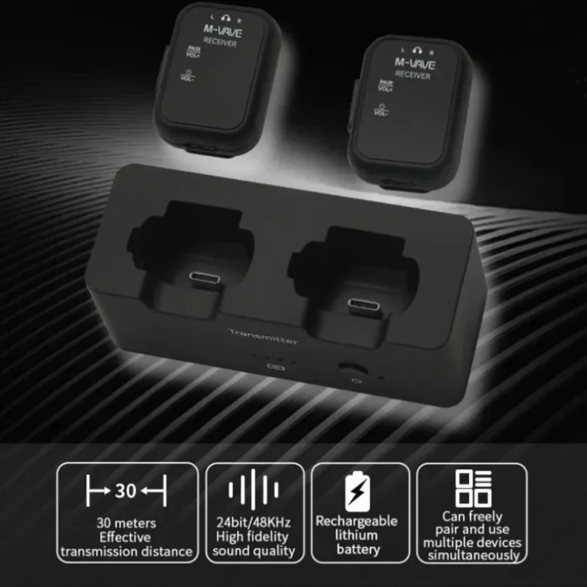 M-VAVE SWS12 Dual Receiver Wir - огляд і ціна Wireless Lavalier Microphone Dual Receiver