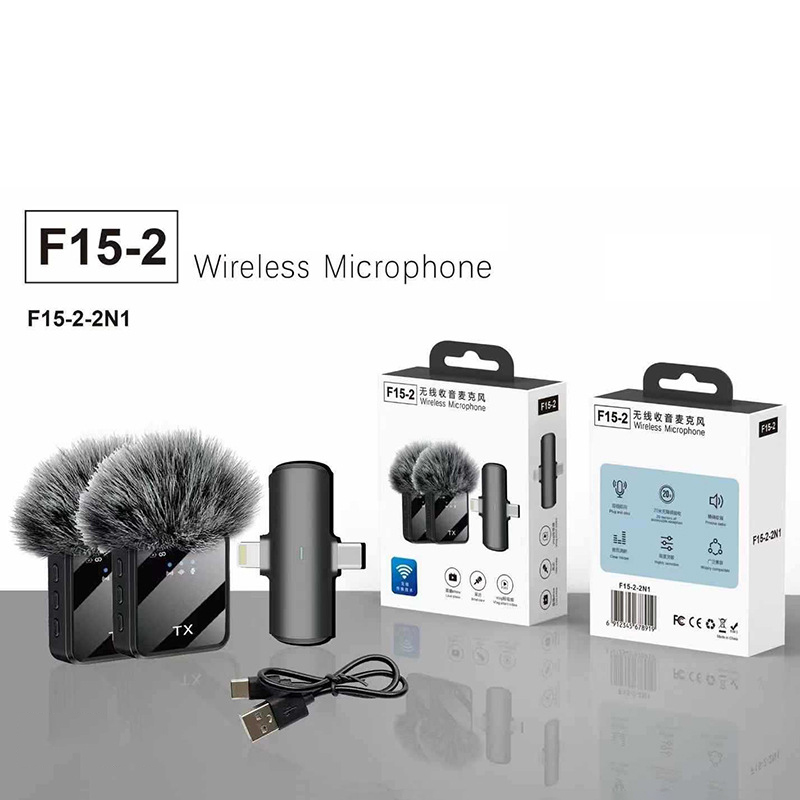 F15 3-in-1 Wireless Lavalier M - огляд і ціна Wireless Lavalier Microphone Dual Receiver