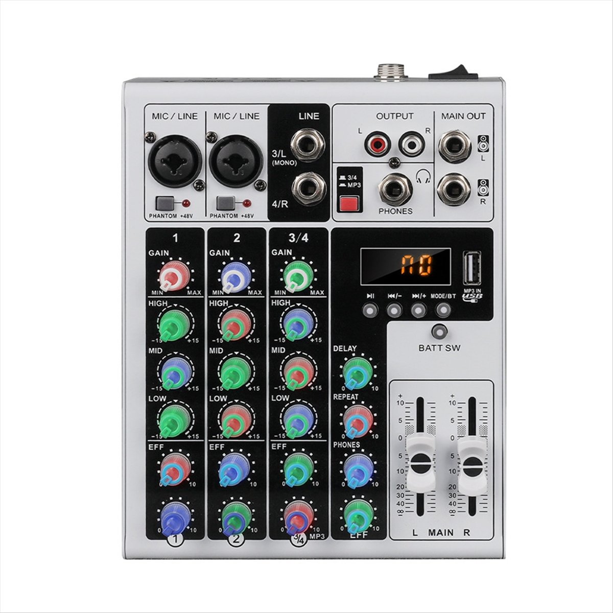 DTC5 4 Channels Audio Mixer Po - огляд і ціна Karaoke Amplifier Mixer Bluetooth