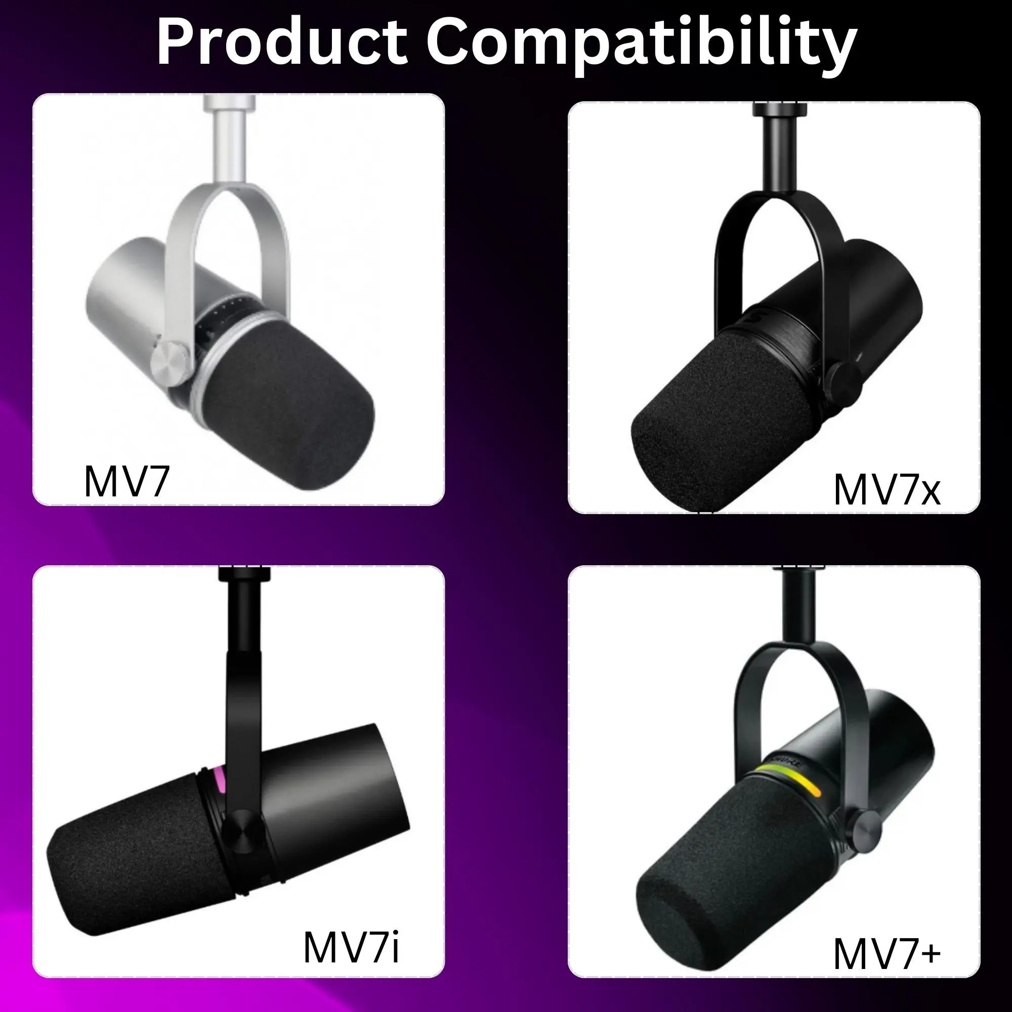MV7 Foam for Shure MV7, MV7i,  - огляд і ціна Microphone Pop Filter Foam Windscreen