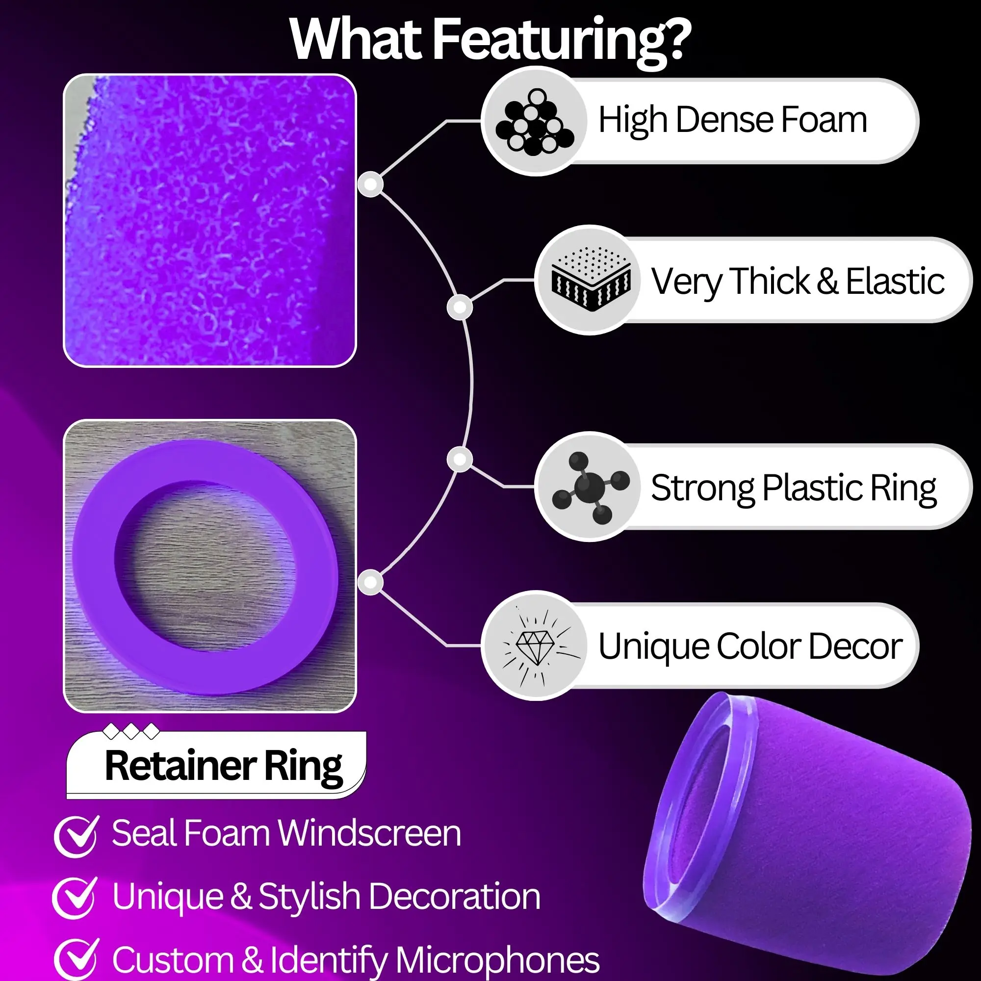 MV7 Foam for Shure MV7, MV7i,  - огляд і ціна Microphone Pop Filter Foam Windscreen