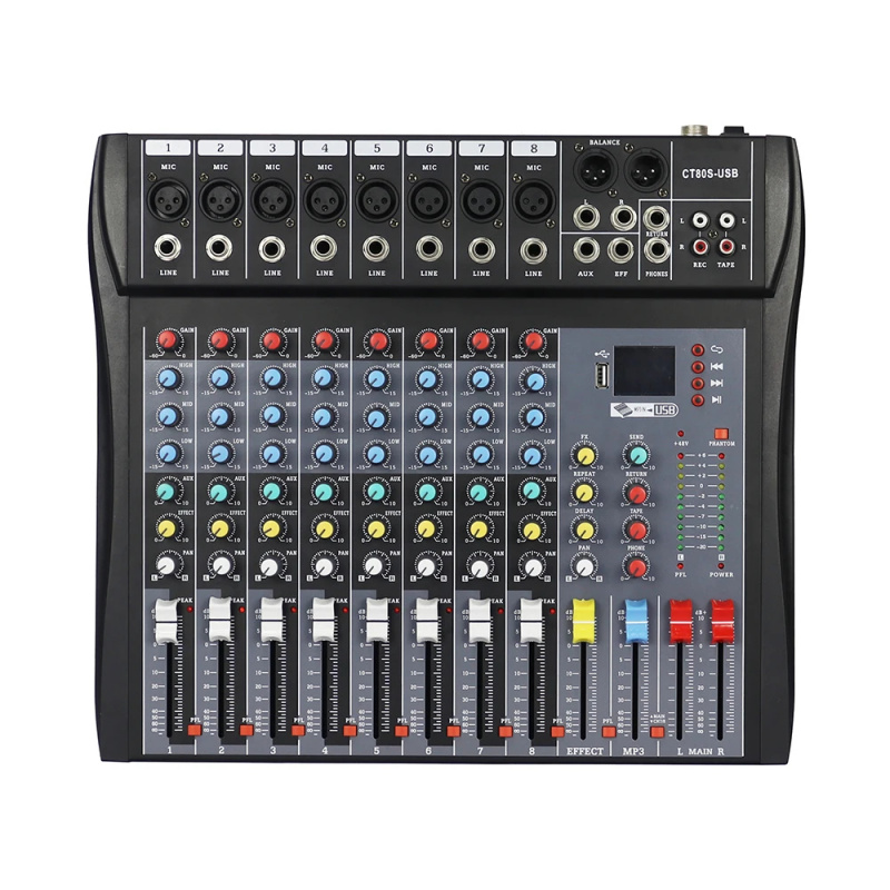8 Channel Audio Mixer with 99  - огляд і ціна Karaoke Amplifier Mixer Bluetooth