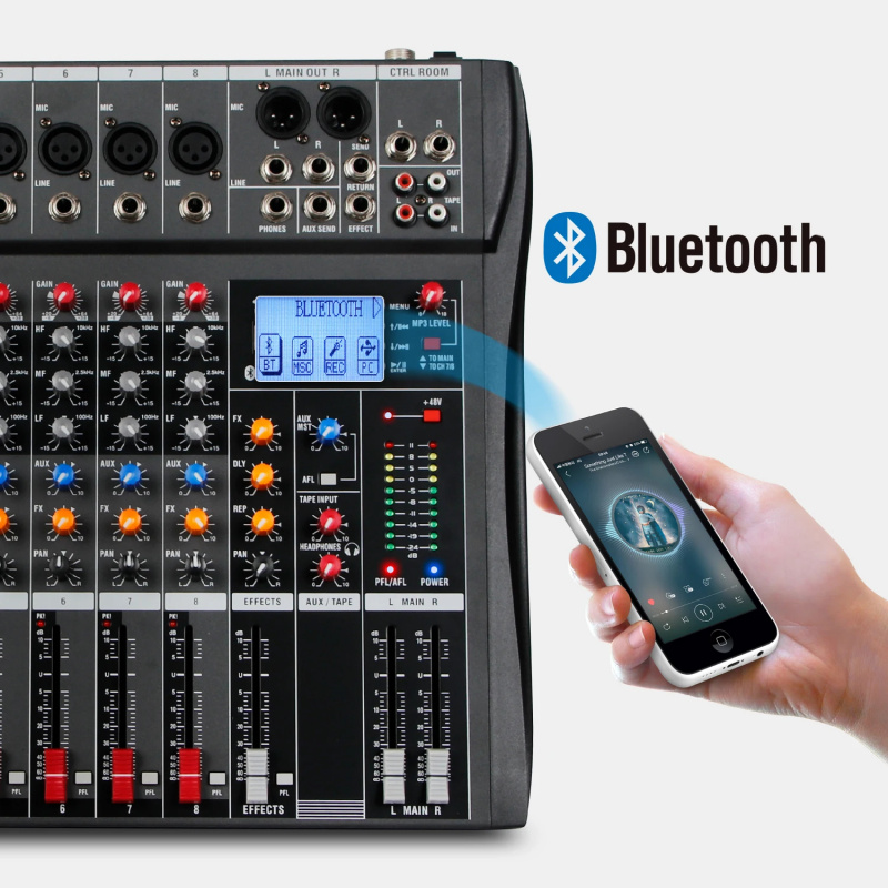 8 Channel USB Bluetooth Audio  - огляд і ціна Karaoke Amplifier Mixer Bluetooth