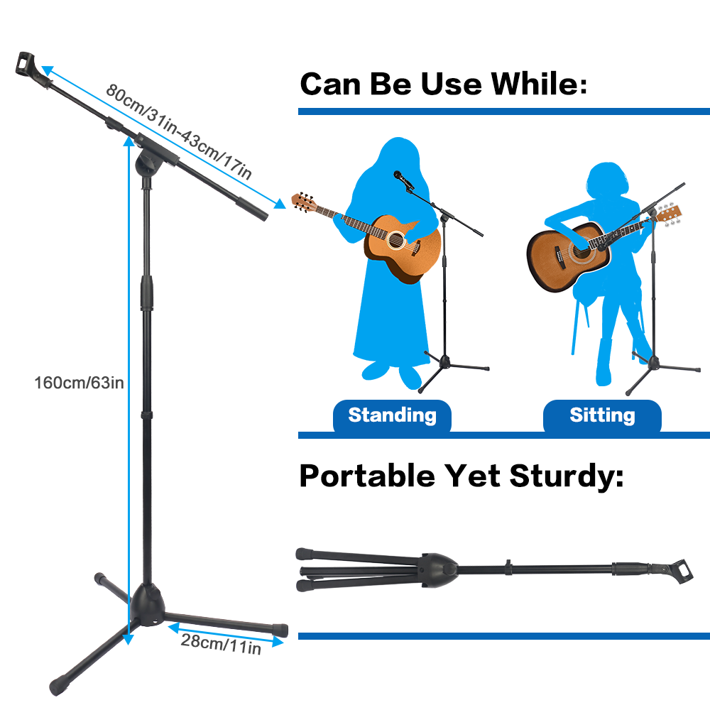 Microphone Stand Foldable Heav - огляд і ціна Microphone Stand Boom Arm Floor